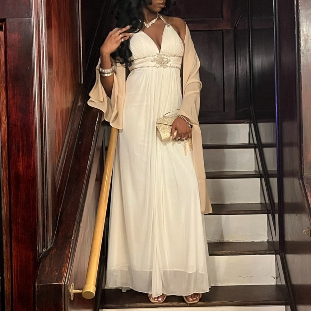 Elegant White Evening Gown